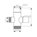 Дивертор KАISER поворотный (картридж) 3/4нар х 1/2нар х 3/4вн (стар. арт. 317) Дивертор KАISER поворотный (картридж) 3/4нар х 1/2нар х 3/4вн (стар. арт. 317)