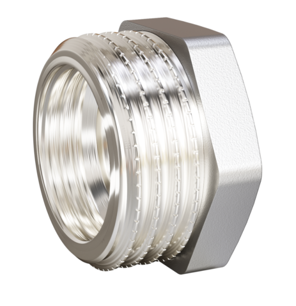 Футорка 3/4"НРx1/2"ВР никель LD Pride