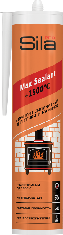Герметик для печей и каминов Sila PRO Max +1500°C 280мл