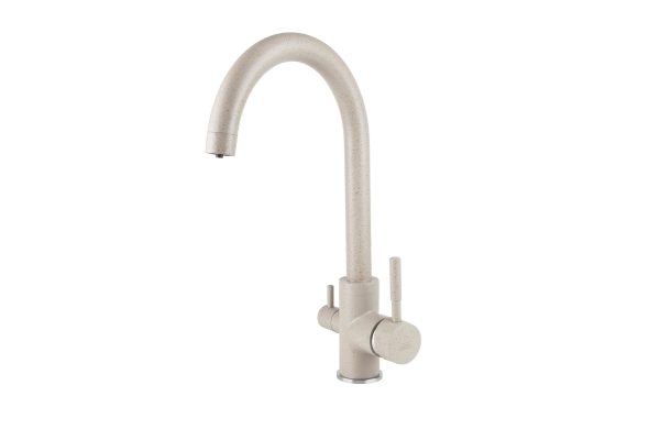 Смеситель VIKO кухня боковой под фильтр (латунь) Ø35 с гайкой, песочный мрамор