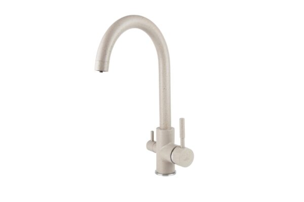 Смеситель VIKO кухня боковой под фильтр (латунь) Ø35 с гайкой, песочный мрамор