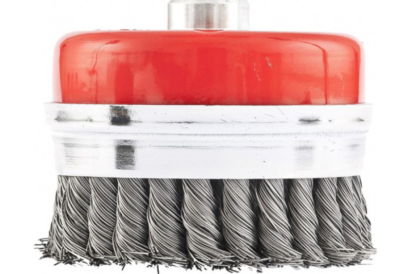 Щётка для УШМ 100 мм М14 чашка витая проволока 0 Щётка для УШМ 100 мм М14 чашка витая проволока 0