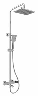 Душевая система KAISER Cube Ø25 (1-jet/стац. лейка: 260х188) /Латунь /Хром