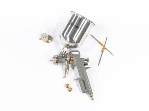 Краскораспылитель пневмо с верхним бачком V=0.6л + сопла диаметром 1