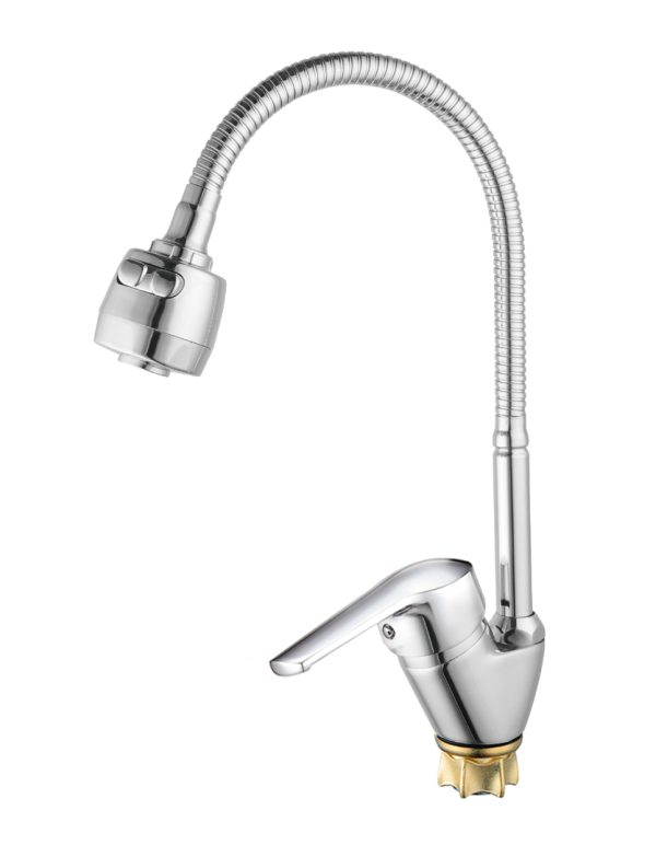 Смеситель VIKO кухня боковой с гибким изливом Ø40 с гайкой