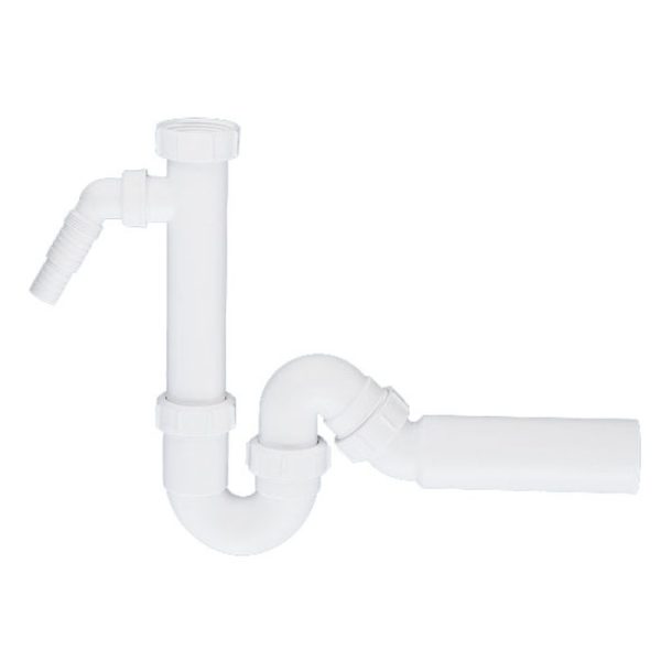 Сифон трубный "McALPINE" Без выпуска с адаптором для слива 1 1/2 - Ф40/50