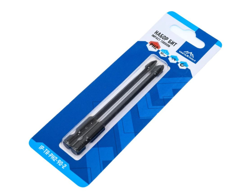 Бита PH 2*90 мм VERTEXTOOLS IMPACT TORSION 2 шт Бита PH 2*90 мм VERTEXTOOLS IMPACT TORSION 2 шт