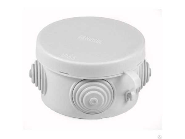 Коробка распаячная нар.монт. d65х40 серая IP55 HEGEL КР2601 (упак.260)