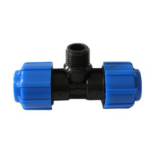 Тройник компрессионный с наружной резьбой 32x1" ПНД (30)