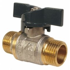 Кран шаровой 3/4" н/н баб. никель "Aqualink"