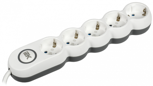 Удлинитель быт. з/к с выкл. 5 мест/1,5 метра 3х1,5мм2 16А/250В У05В UNO IEK (упак.30/1)