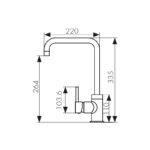 Смеситель KAISER Merkur кухня боковой Г-излив Ø35 (черный-матовый)