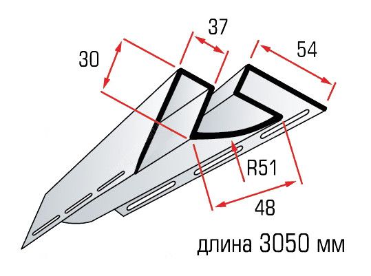 Угол внутренний Т-13 3000мм орех тёмный Блокхаус
