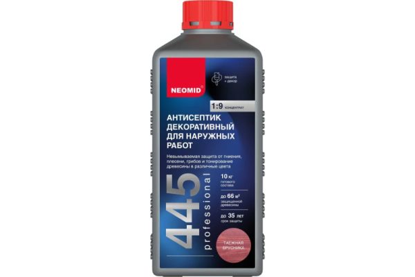 Декоративный антисептик для наружных работ NEOMID 445 таежная брусника 0,5 кг