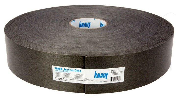 Лента звукоизолирующая уплотнительная КНАУФ Дихтунгсбанд 95*30 м серый Лента звукоизолирующая уплотнительная КНАУФ Дихтунгсбанд 95*30 м серый