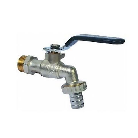 Кран шаровой водоразборный 3/4" НР рыч. никель "Aqualink"