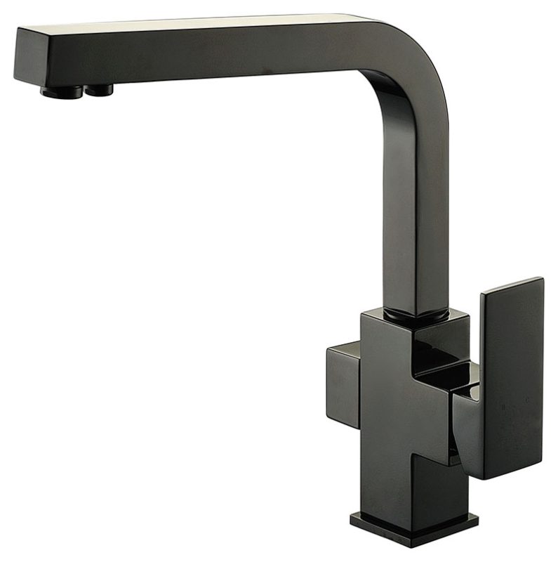 Смеситель KAISER Sonat кухня Ø35, однорукий, боковой под фильтр(черный матовый)