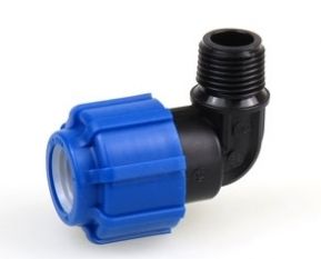 Отвод компрессионный с наружной резьбой 32x 3/4" ПНД (65)