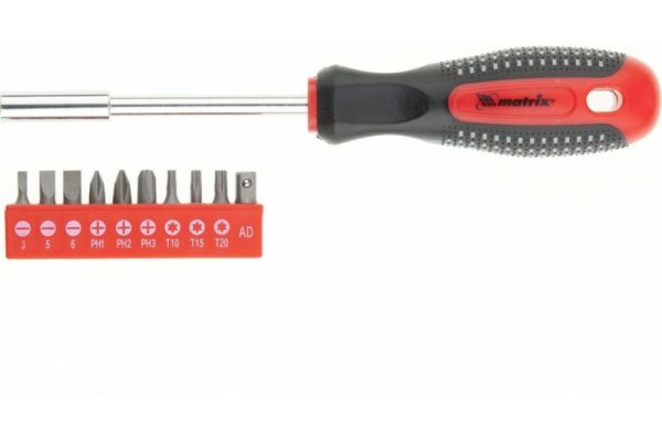 Отвертка с набором бит 11 штук Fusion anti slip Matrix 11453