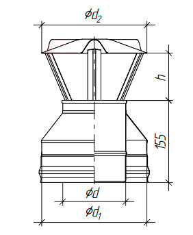 Оголовок нерж, нерж. d150/230 0,5мм/0,5мм