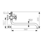 Смеситель KAISER Carlson Lux ванна крест керамика (картридж/переключатель) Смеситель KAISER Carlson Lux ванна крест керамика (картридж/переключатель)