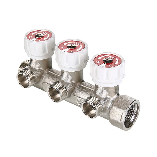 Коллектор с регул. вентилями, VALTEC 3/4"х3 вых. 1/2" нар.
