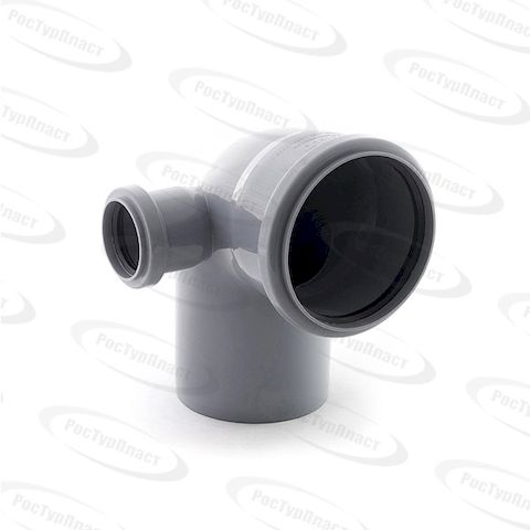 Отвод универсальный 110 угол 87 с выходом 50 (левый) ПП (30)