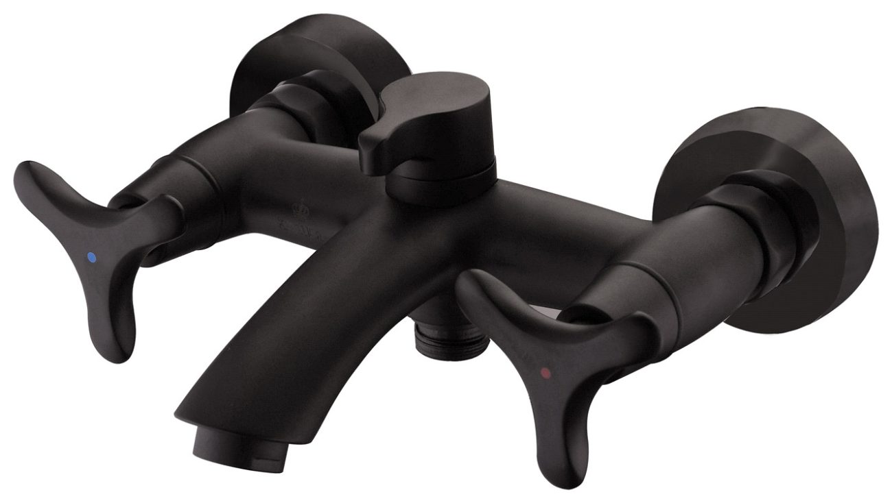 Смеситель KAISER Trio ванна к/н кер 3-листник черный