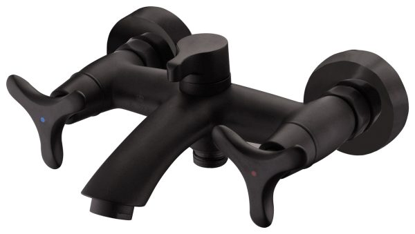 Смеситель KAISER Trio ванна к/н кер 3-листник черный