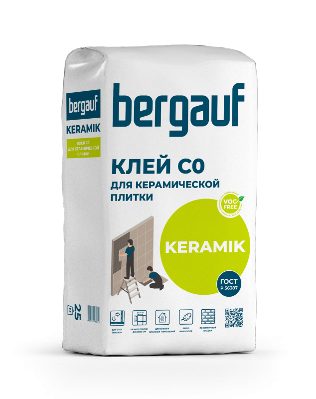 Клей для керамической плитки Bergauf Keramik С0 Клей для керамической плитки Bergauf Keramik С0