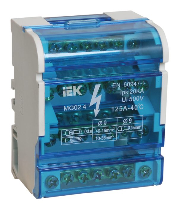 Шины на DIN-рейку в корпусе (кросс-модуль) 3L+PEN 4х7 ИЭК (упак.50/10)