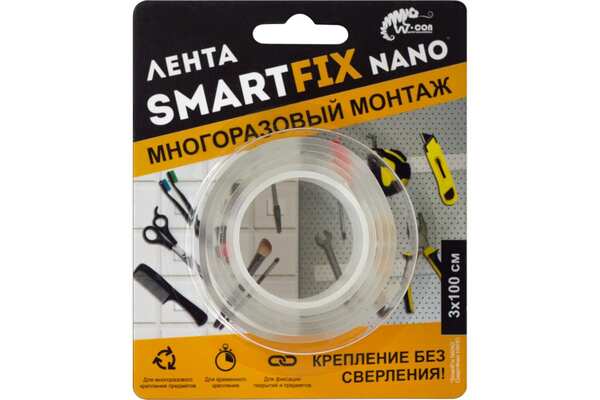 Лента клейкая для многоразового монтажа SmartFix W-con NANO 30*1000 мм