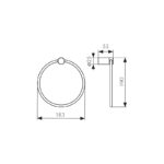 Держатель полотенца круглый KAISER Vita /Нержавейка/Воронёная сталь