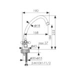 Смеситель KAISER Carlson Lux кухня крест керамика