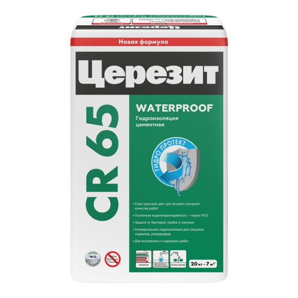 Цементная гидроизоляционная масса ЦЕРЕЗИТ CR 65 Waterproof