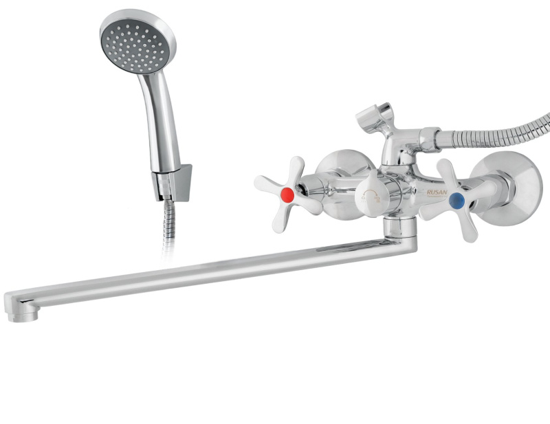 Смеситель для ванны Двухвент. излив 35см (L) карт.25 (латунь) RUSANT PC-B 11-87