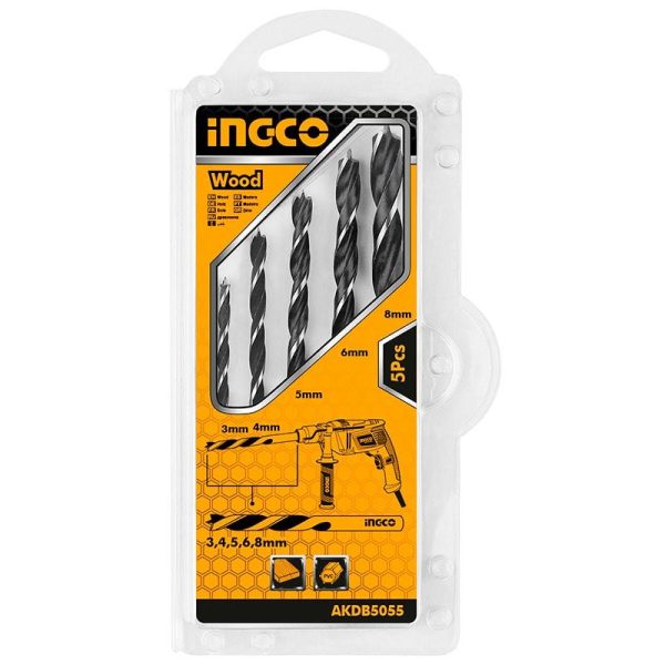 Набор сверл по дереву 5 штук INGCO AKDB5055