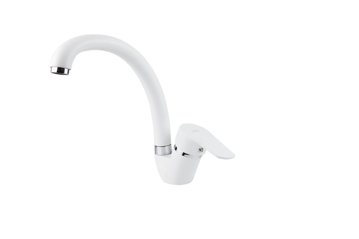 Смеситель VIKO кухня боковой Ø40 с гайкой/белый