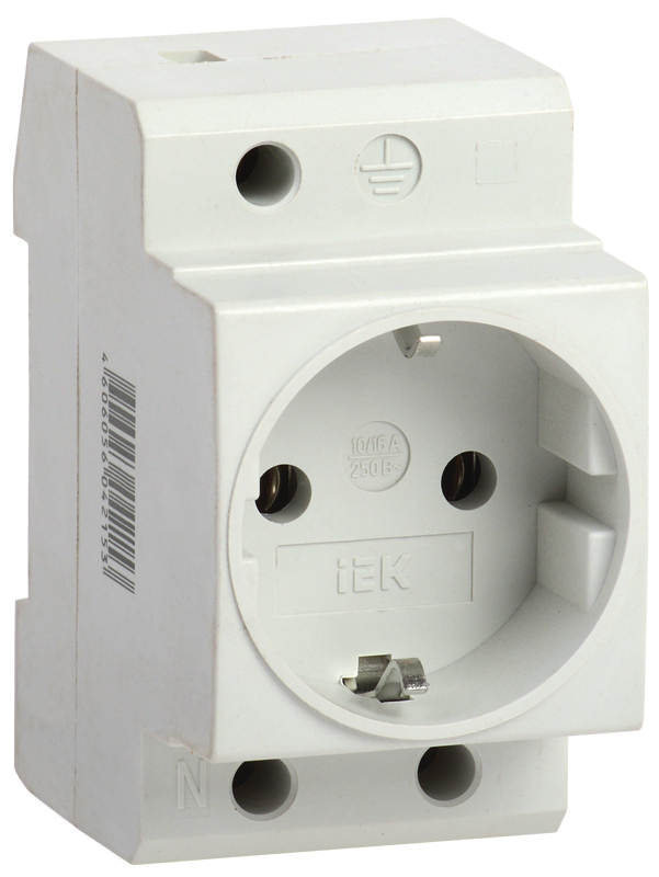 Розетка РАр10-3-ОПс заземлением на DIN-рейку ИЭК (упак.100/5)