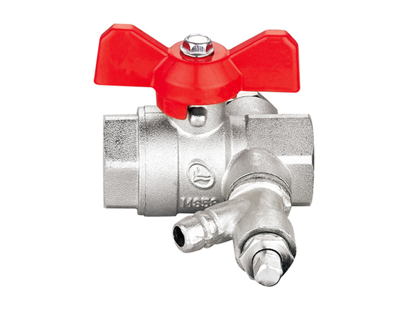 Кран шаровый 3/4" в/в с дренажем и воздухоотводчиком бабочка Double-Lin (6/60)