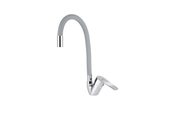 Смеситель VIKO кухня боковой с серым гибким изливом Ø35 с гайкой