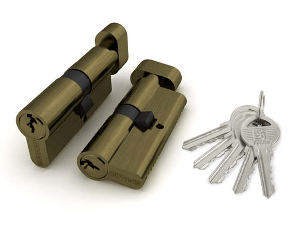 Цилиндровый механизм с вертушкой 100 ZM 70 mm (30+10+30) AB бронза 5 кл.//FUARO