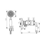 Смеситель KAISER Vincent для душа Ø35, латунь, (лейка: 1-jet, латунь) /Бронза