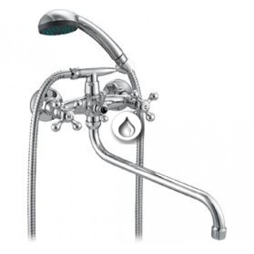 Смеситель для ванны 2-вентильный, излив 30 см (S), кресты (цинк) 5328-3-B704 ACSOPT