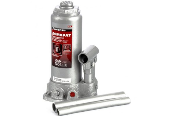 Домкрат бутылочный 5т h подъема 216–413 мм Matrix 50756
