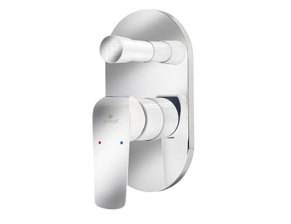 Смеситель KAISER Glory скрытый монтаж с переключателем на душ Ø35/белый+хром