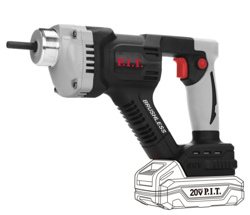 Вибратор PIT SOLO PMV20H-25A аккум для бетона глубинный 20В, Ø25мм,3100об/мин, 6200вибр/мин, бул 1,5м без АКБ