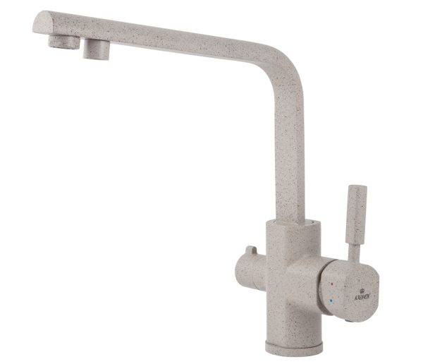 Смеситель KAISER Decor кухня боковой под фильтр Ø35 (песочный мрамор)