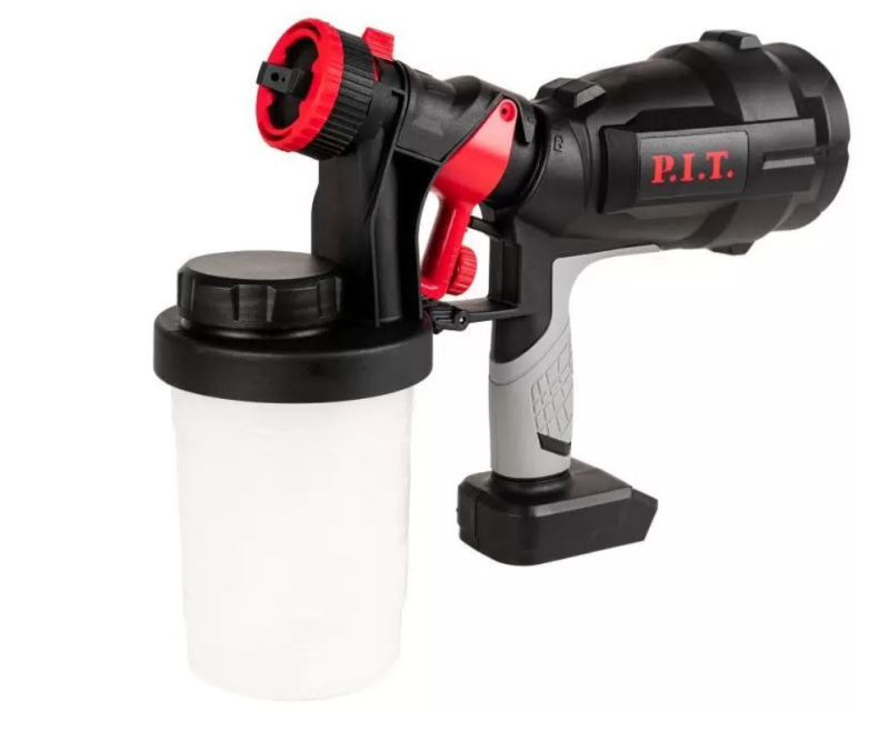 Краскопульт PIT PSG20H-900A SOLO аккум. 20 В 700 мл/мин, емк. 900 мл, давл. 0,1-0,2 бар без АКБ