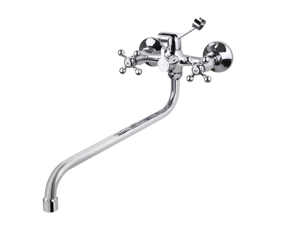 Смеситель VIKO ванна крест керамика (карт/переключатель) круглый излив 33см